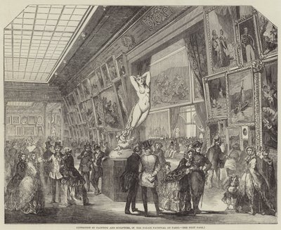 Exposición de Pintura y Escultura, en el Palais National en París (grabado) de English School