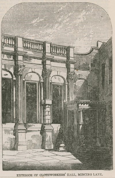 Exterior de Clothworkers Hall, Mincing Lane, Londres de English School