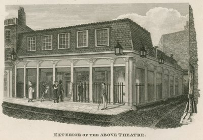 Exterior del Teatro Real Olímpico, Wych Street, cerca de Drury Lane, Londres de English School
