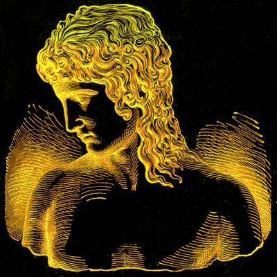 Extremo de la Divergencia Étnica - Tipo Más Alto - I: Eros de Praxiteles, ilustración de With the Worlds People de John Clark Ridpath, publicado en 1912 de English School