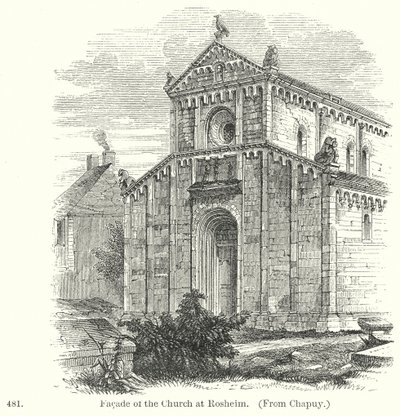Fachada de la iglesia de Rosheim (grabado) de English School