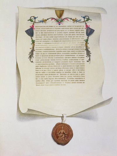 Edición facsímil de la Carta Magna, publicada por primera vez en 1225, 1816 de English School