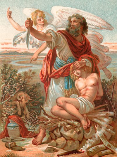 El Fiel Abraham listo para sacrificar a su hijo Isaac de English School
