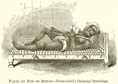 Fakir en cama de clavos de English School