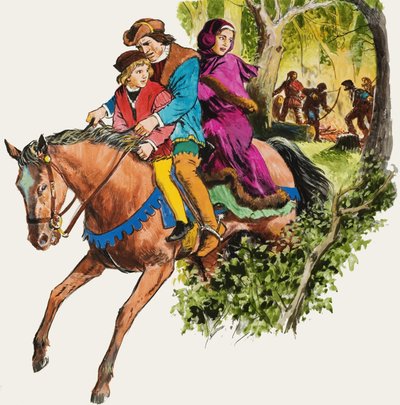 Familia en un caballo de English School