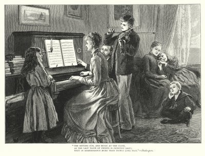 Familia tocando música juntos (grabado) de English School