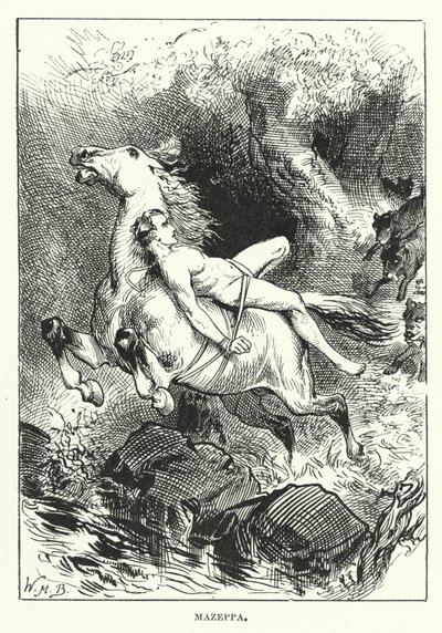 Paseos famosos: Mazeppa (grabado) de English School