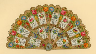 Abanico, simbolismo de flores de English School