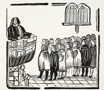Advertencias más terribles de Dios, ilustración de Chap-books del siglo XVIII de John Ashton, pub. 1882 de English School