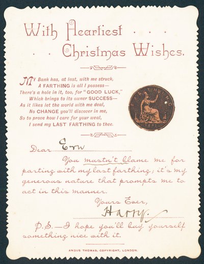 Moneda con agujero, Tarjeta de Navidad de English School