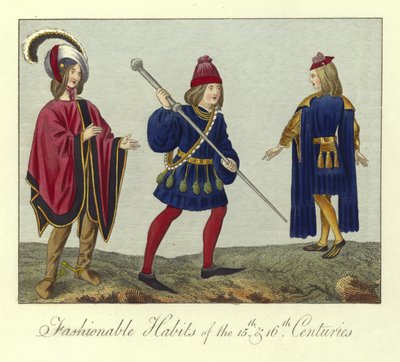 Hábitos de moda de los siglos XV y XVI de English School