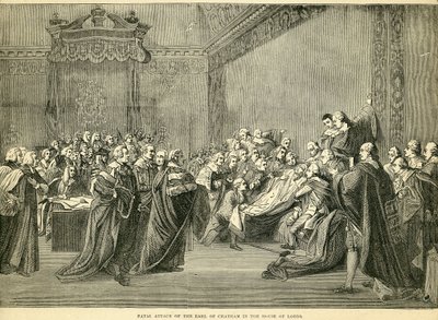 Fatal Incautación del Conde de Chatham en la Cámara de los Lores, 1778 de English School