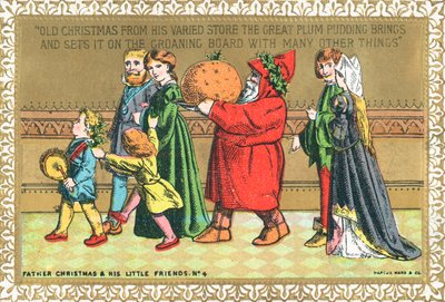Papá Noel y sus pequeños amigos No. 4, tarjeta de Navidad de English School