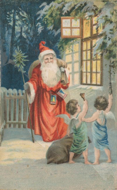 Papá Noel llevando un saco de regalos de English School