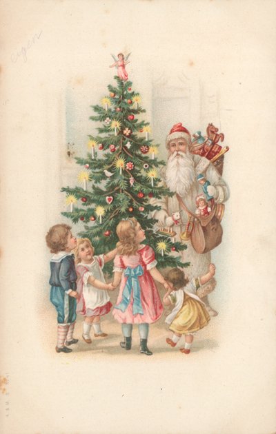 Papá Noel llevando un saco de juguetes de English School