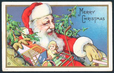 Papá Noel entregando juguetes de English School