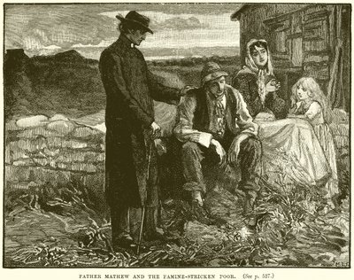 Padre Mathew y los pobres afectados por la hambruna de English School