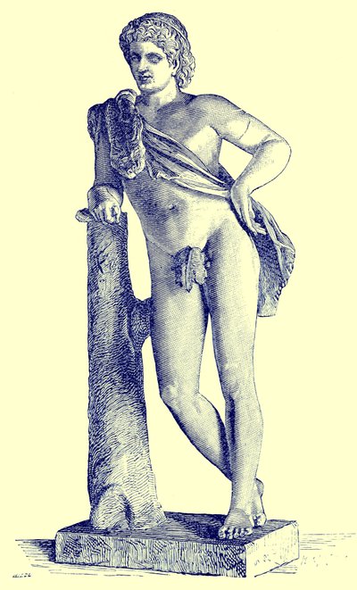 Fauno de Praxíteles, ilustración de la Historia de Roma de Victor Duruy, publicada en 1884 de English School