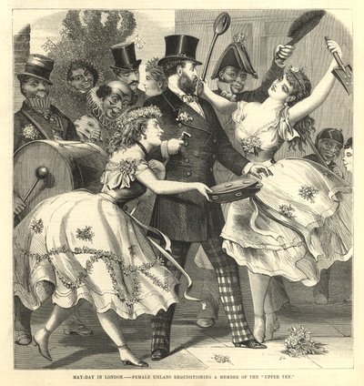 Ulanas femeninas requisando a un miembro de la alta sociedad de English School
