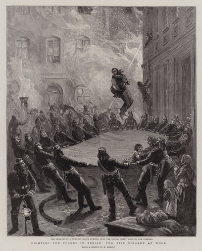 Luchando contra las llamas en Berlín, el cuerpo de bomberos en acción de English School