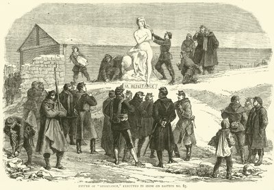 Figura de resistencia, ejecutada en nieve en el bastión No 85, diciembre 1870 de English School