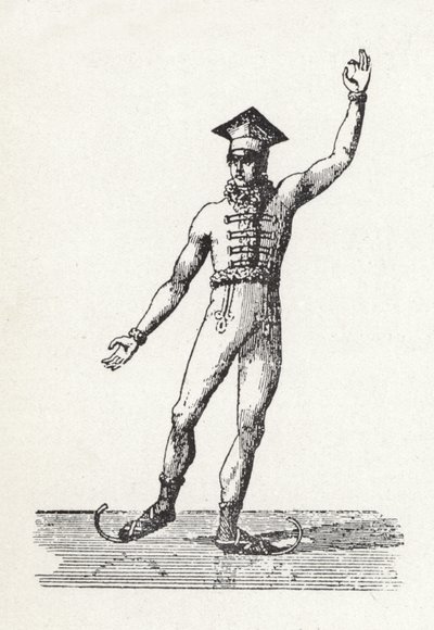 Figura de un hombre patinando sobre hielo de English School