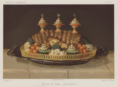 Filete de ternera "Jardiniere" (cromolito) de English School