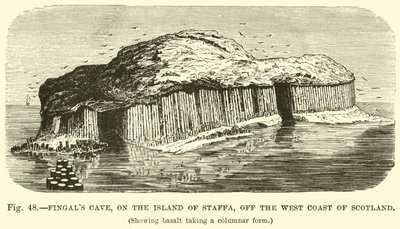 La Cueva de Fingal, en la Isla de Staffa, frente a la costa oeste de Escocia de English School