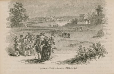 Finsbury Fields en el reinado de la Reina Isabel I de English School