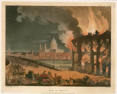 Incendio en Londres. Publicado el 1 de septiembre de 1808 de English School