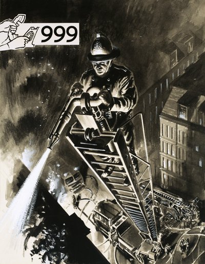 Bombero en la escalera de English School