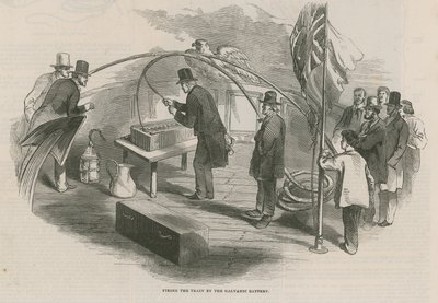 Encendido del tren por la batería galvánica de English School