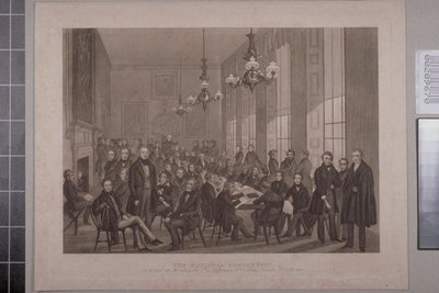 Primera reunión cartista, British Coffee House en Cockspur Street, 1839 de English School
