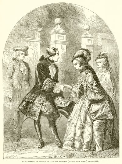 Primer encuentro de Jorge III y la princesa (después reina) Carlota de English School