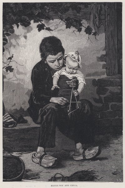 Niño pescador y niño de English School