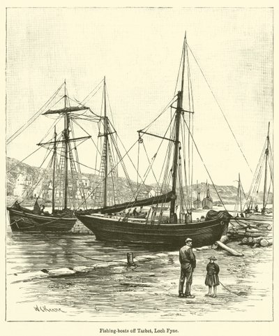 Barcos de pesca frente a Tarbet, Loch Fyne de English School