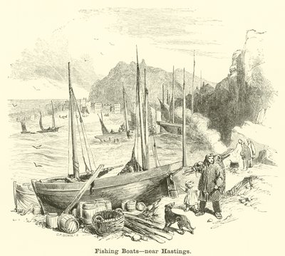 Barcos de pesca, cerca de Hastings de English School