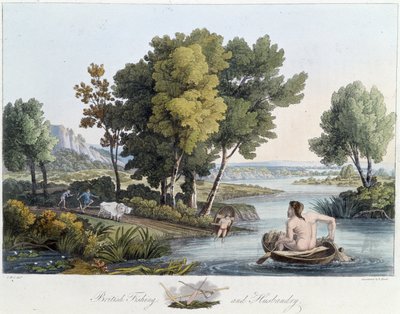 Pesca y arado en Inglaterra - en "Celtas y Godos, costumbres de los habitantes de las Islas Británicas del siglo VI temprano y las naciones godas de la costa oeste del Báltico", por S.R. Meyrick y Ch. Smith de English School