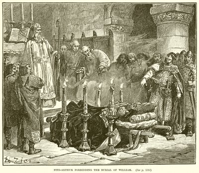 Fitz-Arthur prohibiendo el entierro de Guillermo de English School