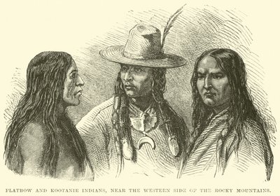 Indios Flatbow y Kootanie, cerca del lado occidental de las Montañas Rocosas de English School
