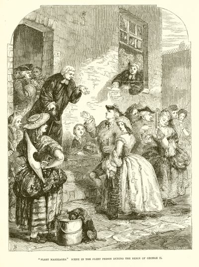 Matrimonios en la prisión de Fleet durante el reinado de Jorge II de English School