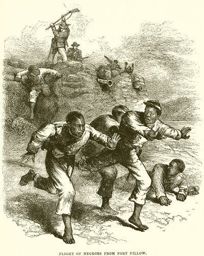 Huida de negros de Fort Pillow (grabado) de English School