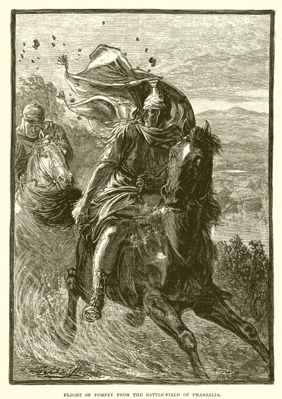 Huida de Pompeyo del campo de batalla de Farsalia de English School