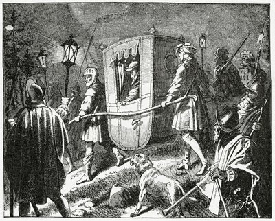Huida del emperador Carlos V en 1552 de las fuerzas protestantes luteranas dirigidas por el elector Mauricio de Sajonia de English School