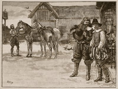 Huida de Lady Arabella Stuart, ilustración de la Historia Ilustrada de Inglaterra de Cassell de English School