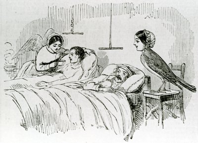 Florence Nightingale y uno de sus ángeles ministrantes en Crimea de English School
