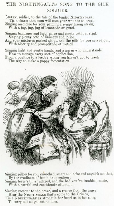Florence Nightingale atendiendo a un soldado enfermo en Crimea de English School