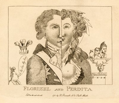 Florizel y Perdita, pub. c.1783 (grabado) de English School
