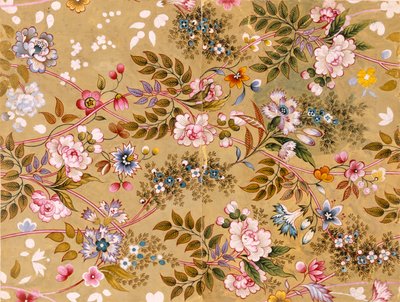 Diseño textil floreado, posiblemente por William Kilburn (1745-1818) de English School