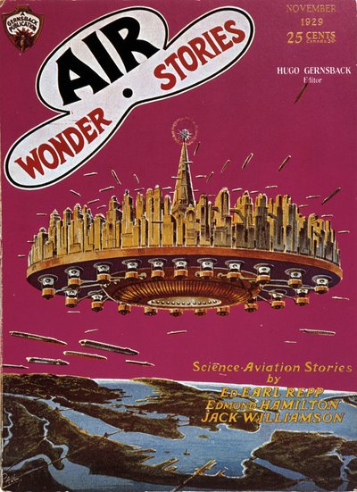 Platillo volador - en “Air Wonder Stories”, Nov 1929 de English School